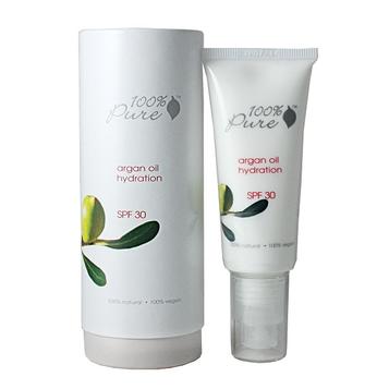 100% Pure Увлажняющий защитный  крем с аргановым маслом SPF30