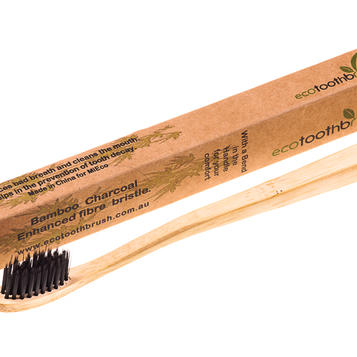 ecotoothbrush Зубная щётка из бамбука с угольным напылением Средняя жёсткость