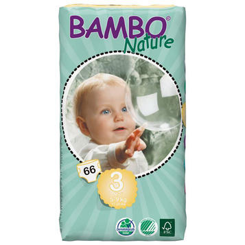 BAMBO Nature Экоподгузники детские 3 Midi 5-9 кг №66, 1 уп