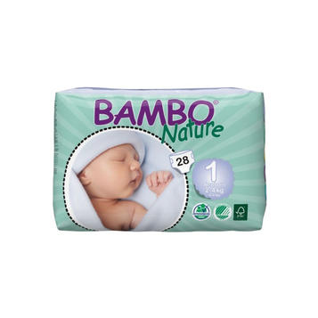 BAMBO Nature Экоподгузники детские 1 Для новорожденных 2-4 кг №28, 1 уп