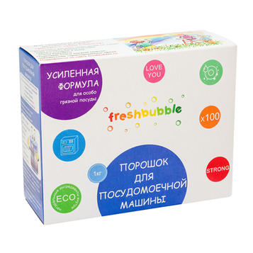 freshbubble Порошок для посудомоечной машины, усиленная формула для особо грязной посуды